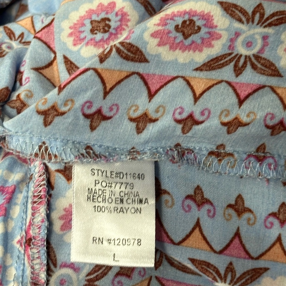 Entro Women’s Long Sleeve Bohemian Festival Vibes Button Down Maxi Dress Size L - Picture 8 of 9